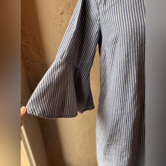 J. Crew Striped Bell-Sleeve Cotton Dress - Picture 5 of 10